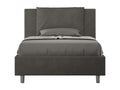 Single bed with 120x190cm grey microfiber upholstered base from Vertchez
