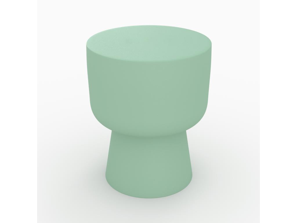 Round green metal side table D34 cm - Vertchez