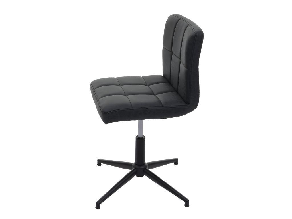 Vertchez II dining chair, set of 2, dark grey faux leather, black legs