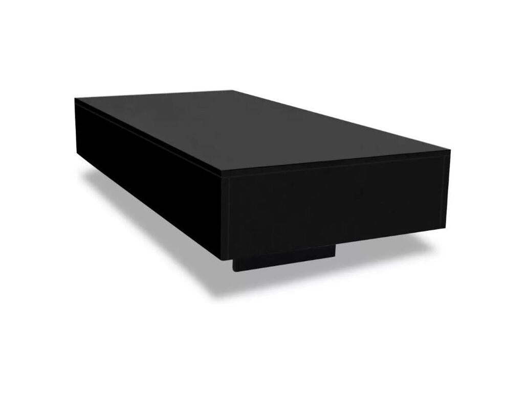 Meublita rectangular coffee table in glossy black wood