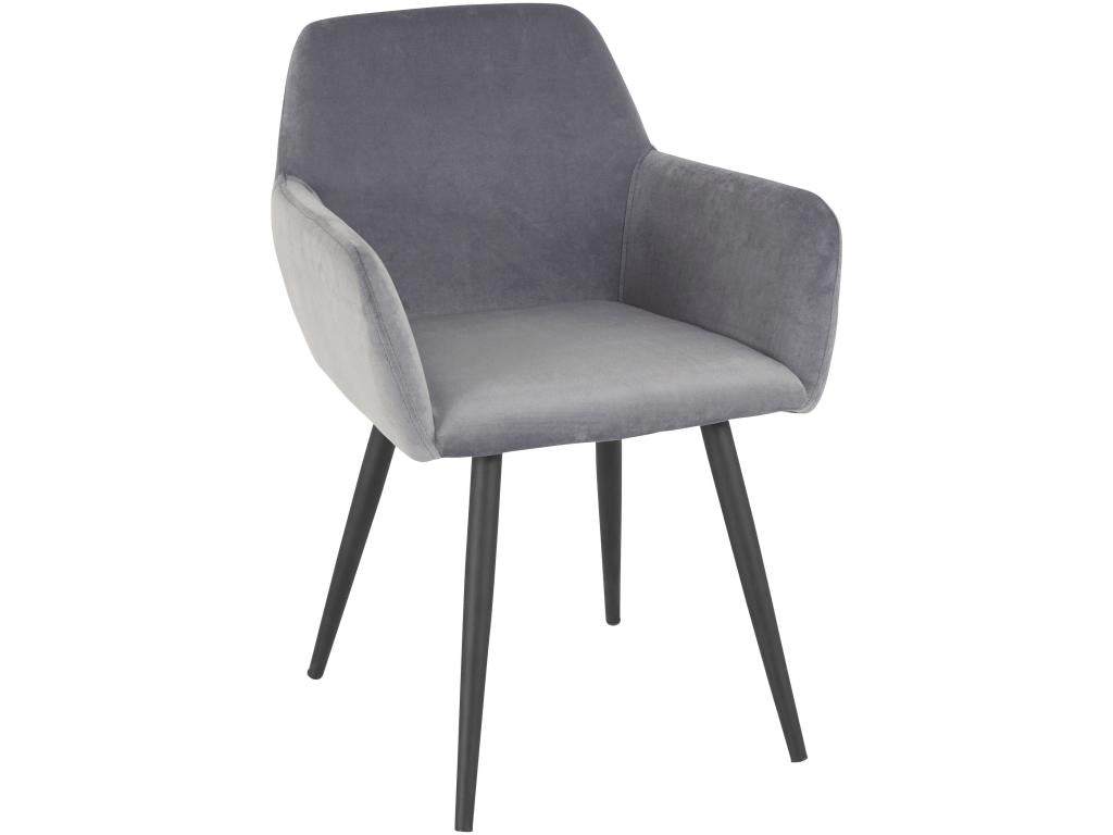 Meublita - Set of 2 dining chairs in grey velvet