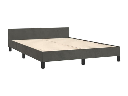 Dark grey velvet bed frame (mattress not included) 140x200 cm