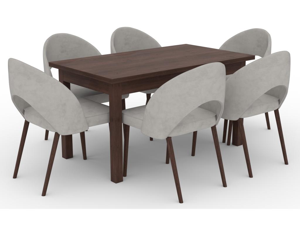 Modern chair in dark walnut wood and choice of fabric Cekuza-Fabric 27108