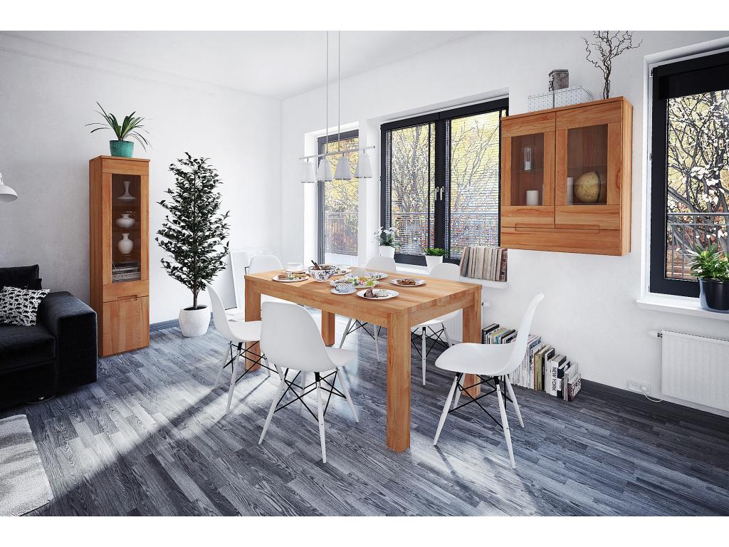 VENTO - Table with extension in natural oiled beech heartwood 90x120