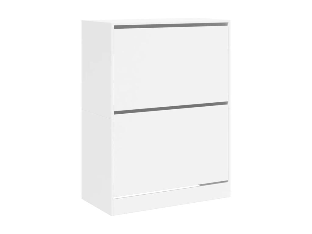 Shoe cabinet with 2 drop-down drawers, white, 80x42x108