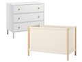 Vertchez 60x120 baby cot and 3-drawer chest - White