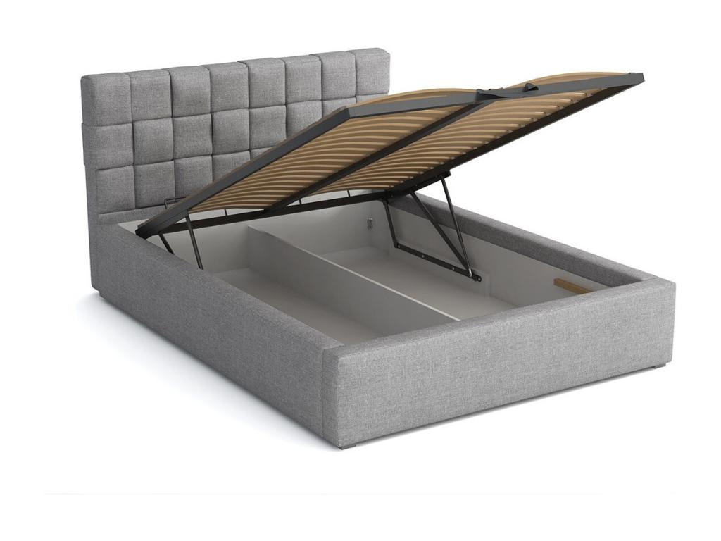 Vertchez 106 Unique Grey Bed 120x200 Upholstered Slatted Base 140x223x93cm