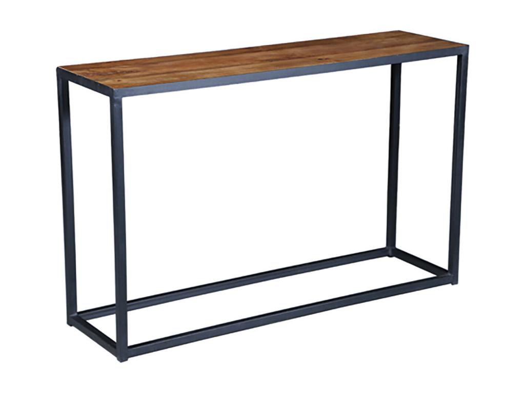 Meublita - Console with Wooden Top and Steel Frame