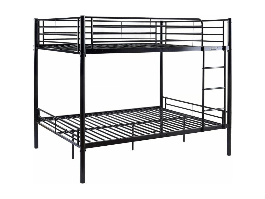 Vertchez double bunk bed - Slatted base included - 140x190 cm - Black