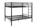 Vertchez double bunk bed - Slatted base included - 140x190 cm - Black