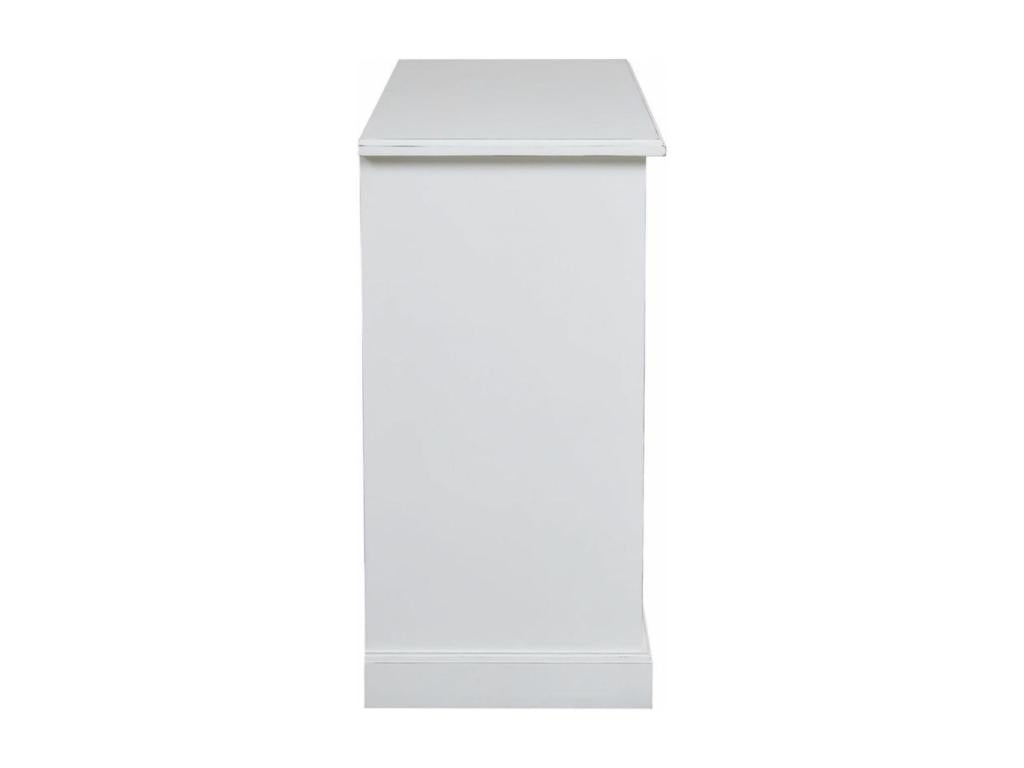 2-Door 4-Drawer Sideboard Base Cabinet, White MDF - Meublita Island Meublita