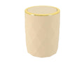 6L bathroom bin with swing lid - Beige and gold diamond design