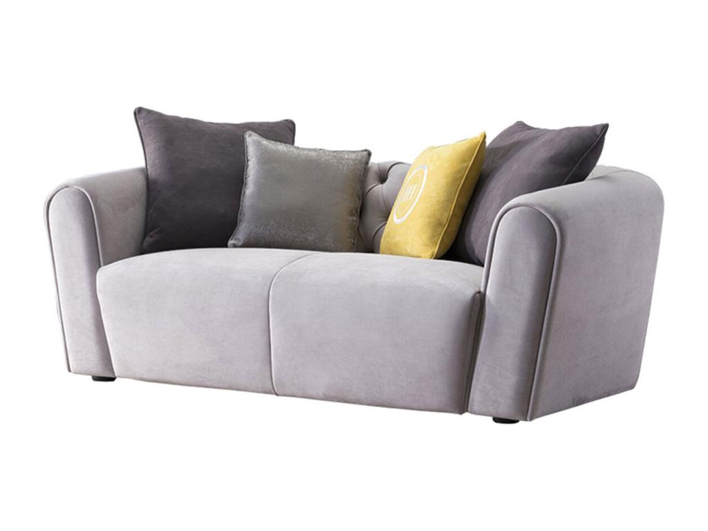 Vertchez 2-seater velvet sofa - Light grey