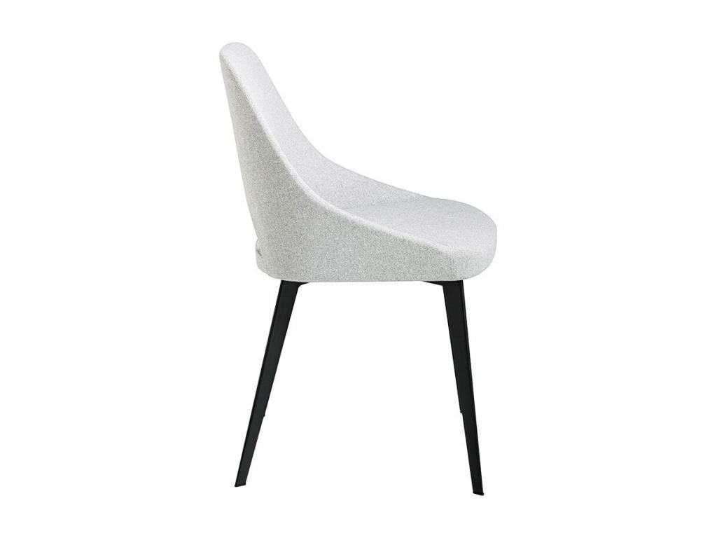 Vertchez white fabric chair with black steel legs - Set of 2 - Vertchez color 53