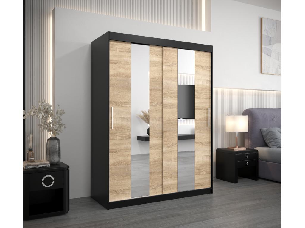 Vertchez Sliding Door Wardrobe 200/150/62 2 Doors Black/Vertchez