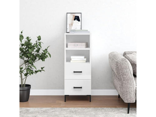 Glossy white sideboard 34.5x34x90 cm Engineered wood