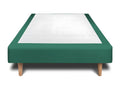 Upholstered bed base in green velvet, 90x190 cm, 29 cm high