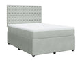 Bed base and mattress in Vertchez, light grey, 140x190cm, velvet