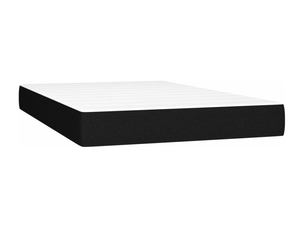 Upholstered bed base with mattress, black, 120x200 cm, fabric