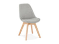 Designer Chair in Green Fabric, 82cm, Grey/Natural