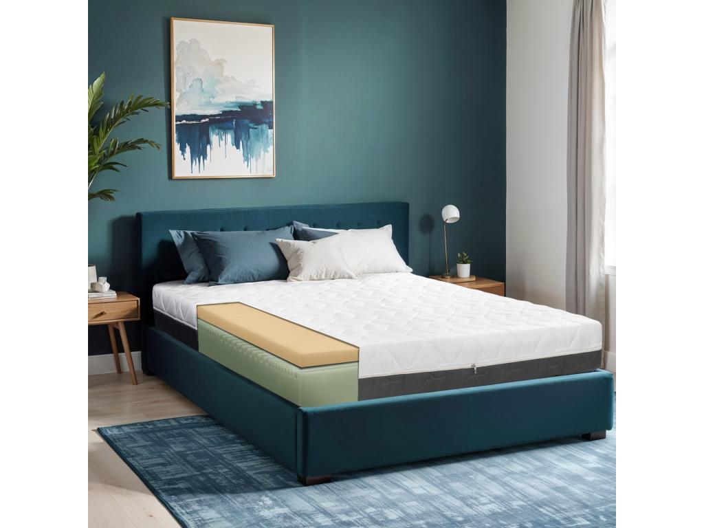 Vertchez Double Layer Memory Foam Mattress 100x190 20cm Soft Hypoallergenic Removable Cover Made in Italy