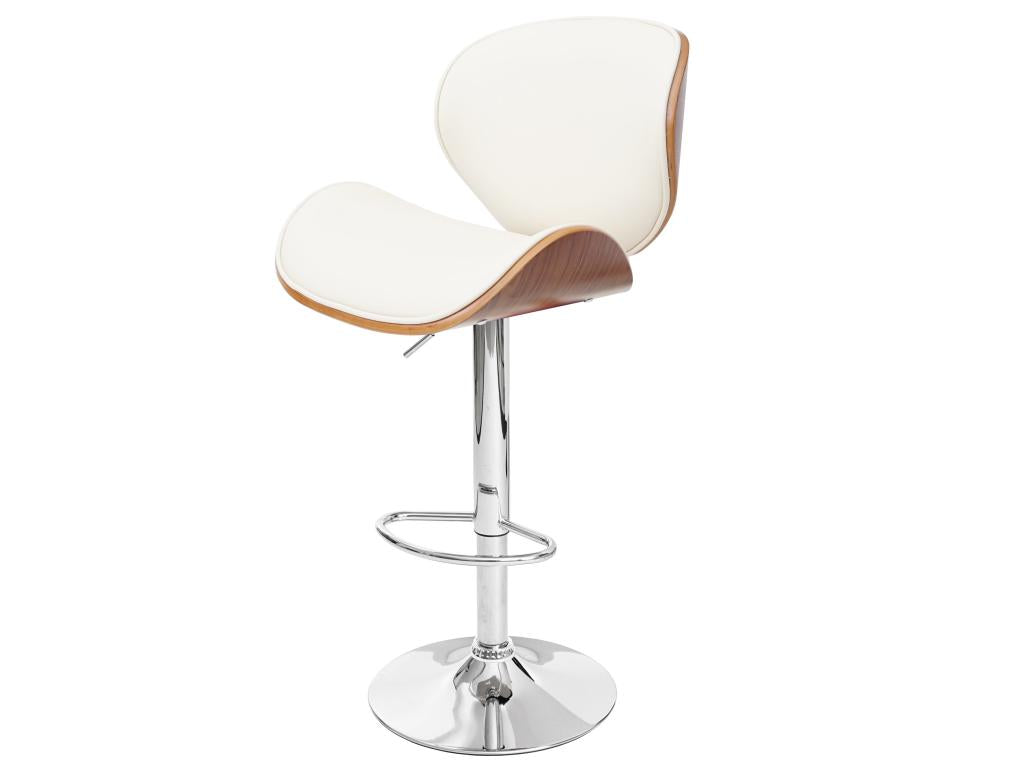 Vertchez bar stool, cream walnut finish