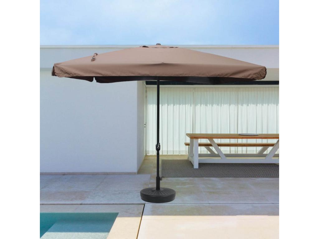 Meublita 2.95x2.95m Square Straight Parasol, Chocolate