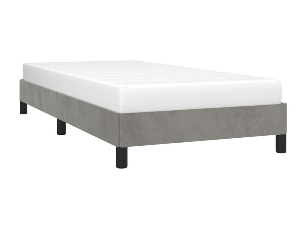 Light Grey Bed Frame 90x200 cm Velvet