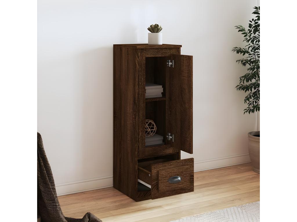 High sideboard in brown oak, 36x35.5x103.5 cm, engineered wood