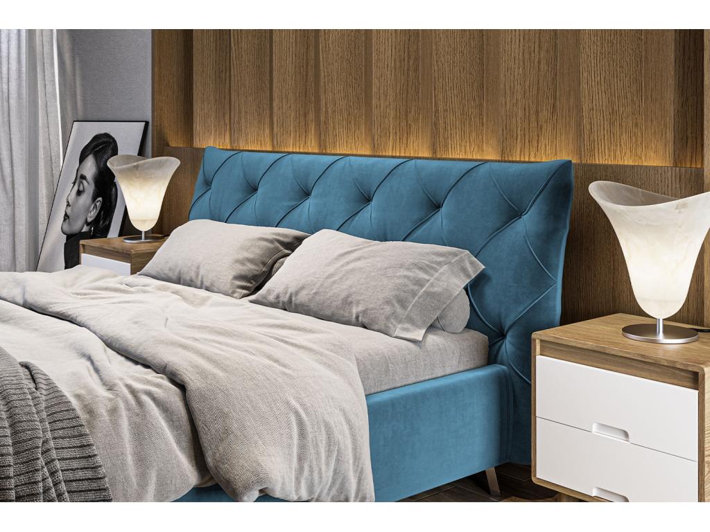 Bed - Petrol Velvet - Furnishings