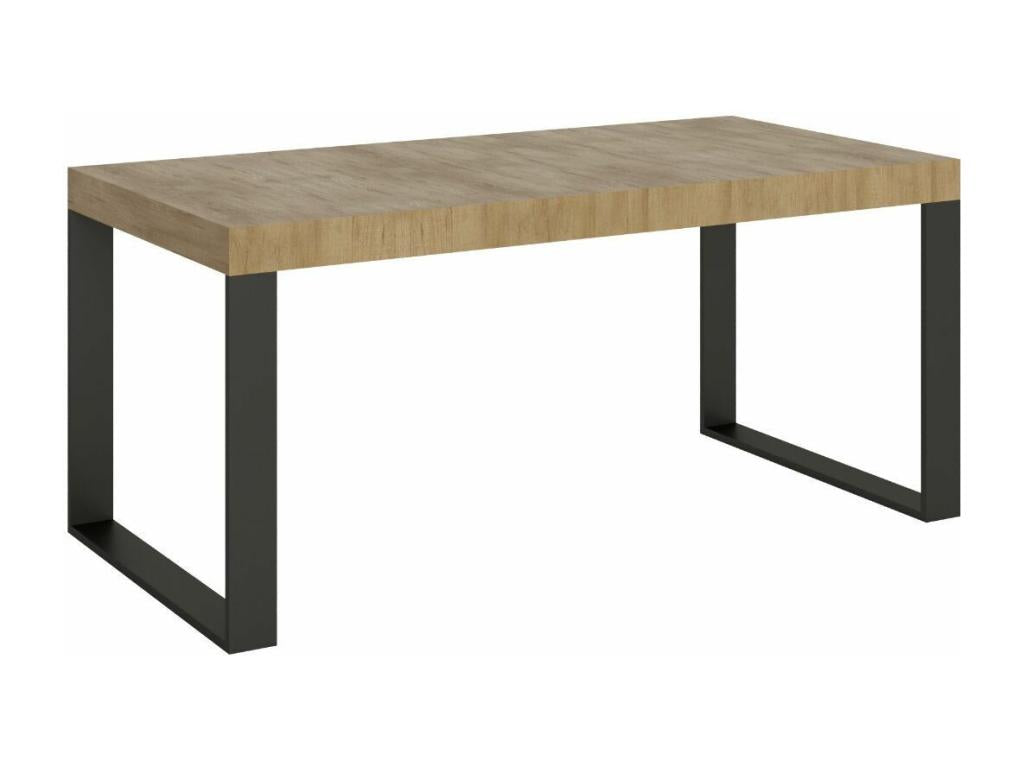 Vertchez Extendable Dining Table - Brown - 4-Leg Base - 5 Slim Extension Leaves - Extends from 160 to 420cm