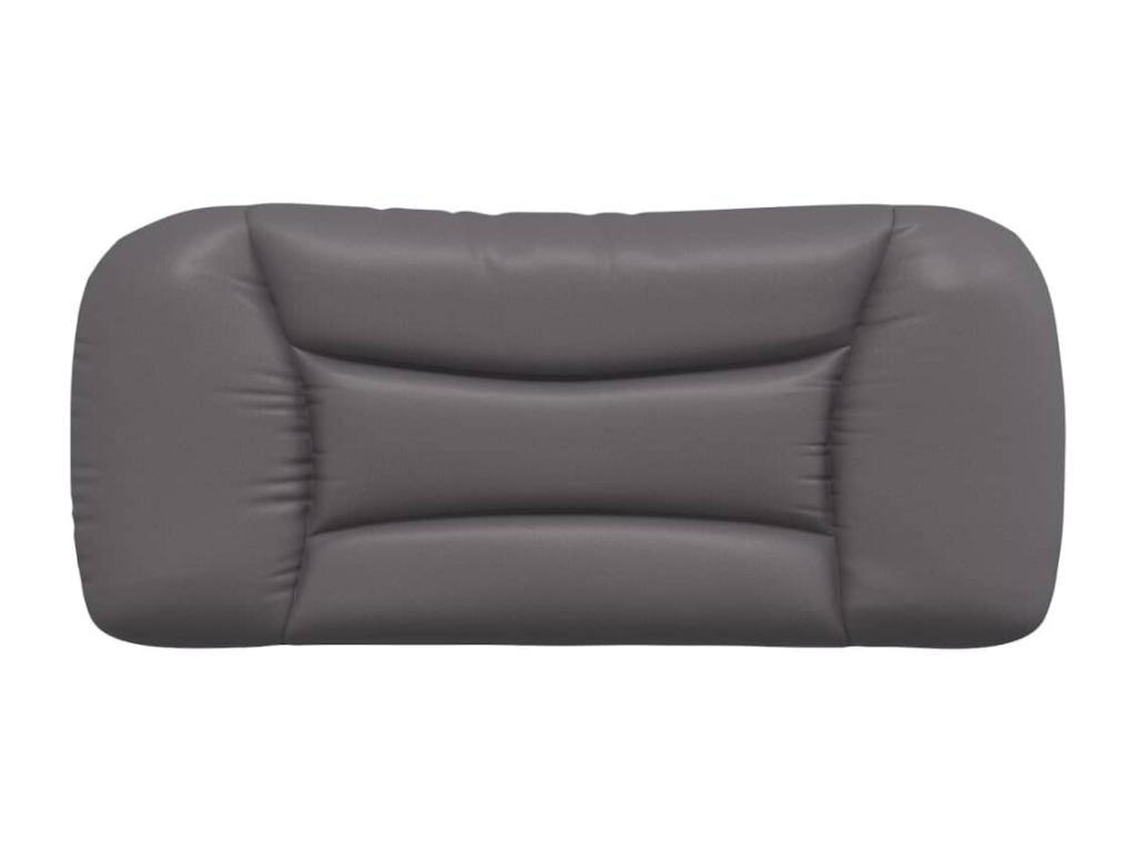 Grey faux leather headboard cushion, 90 cm