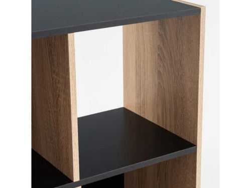Natural/black bookcase/shelf unit - Length 60 x Depth 29 x Height 120 cm
