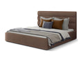 Vertchez light brown velvet designer bed with storage - 4 sizes - 160x200