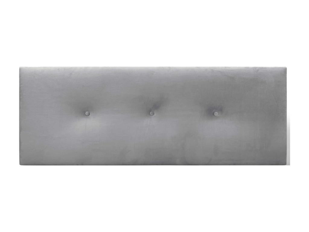 Vertchez Smooth Velvet Headboard with Buttons 145x50 Beds 120/135/140 - Light Grey