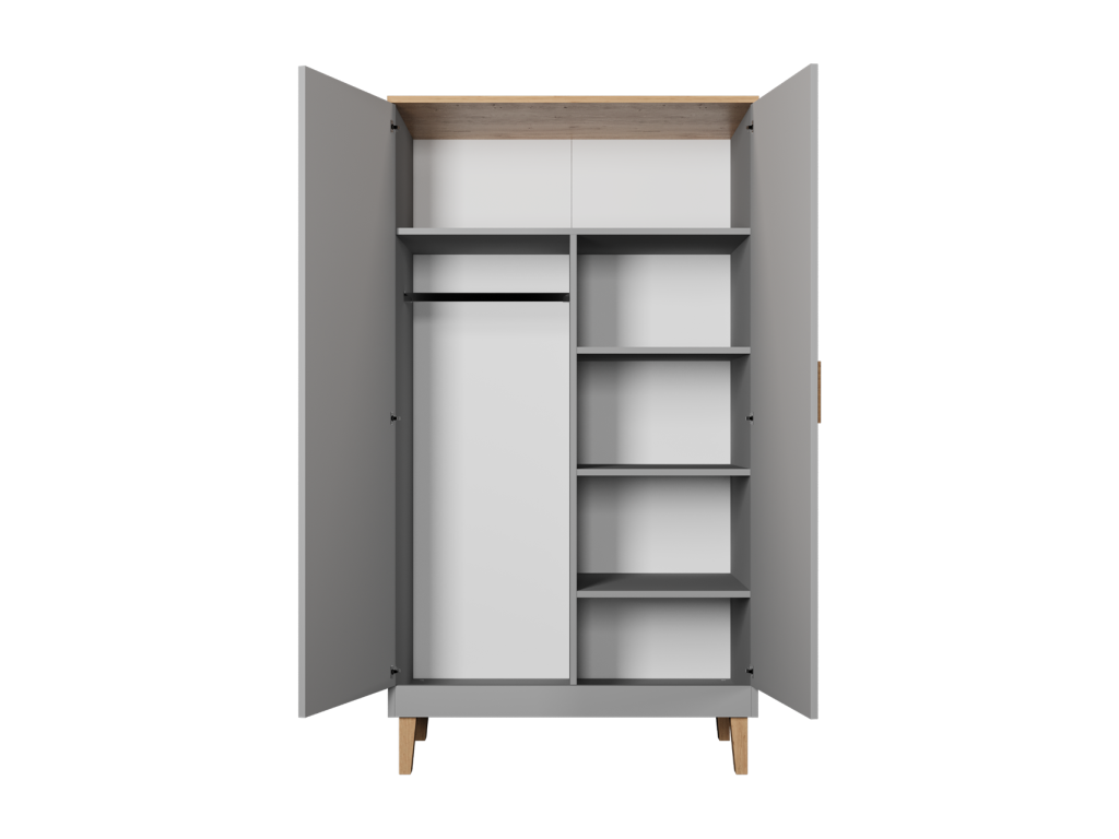 Vertchez 2-Door Wardrobe - Grey