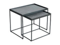 Nesting side tables, steel/matte anthracite ceramic - Vertchez