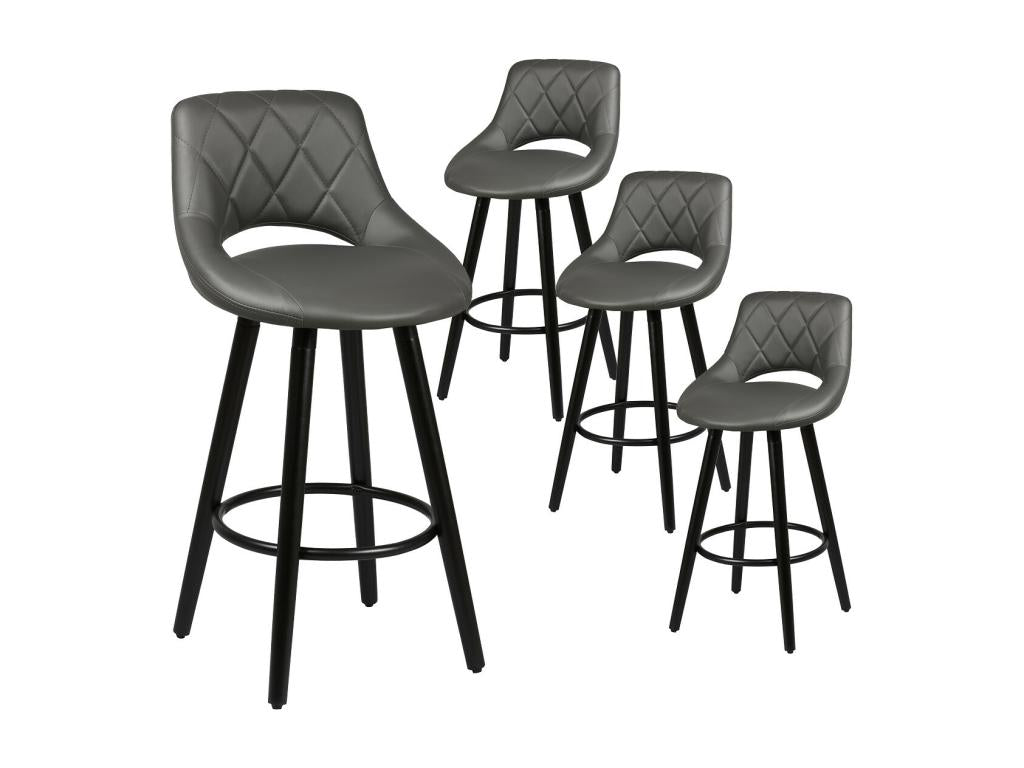 Meublita - Set of 4 Grey and Black Stools