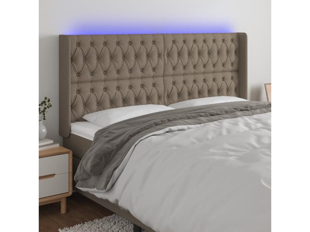 Vertchez LED Headboard 203x16x118/128 cm Fabric