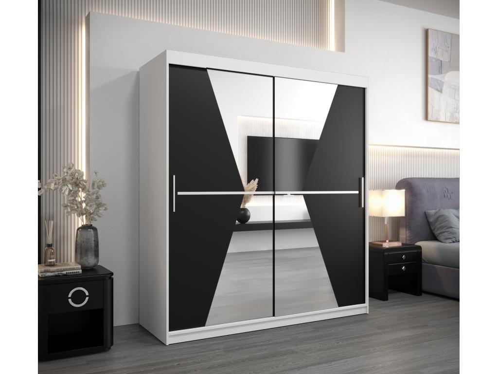 Maroko Sliding Door Wardrobe 200/180/62 2 Doors White/Black
