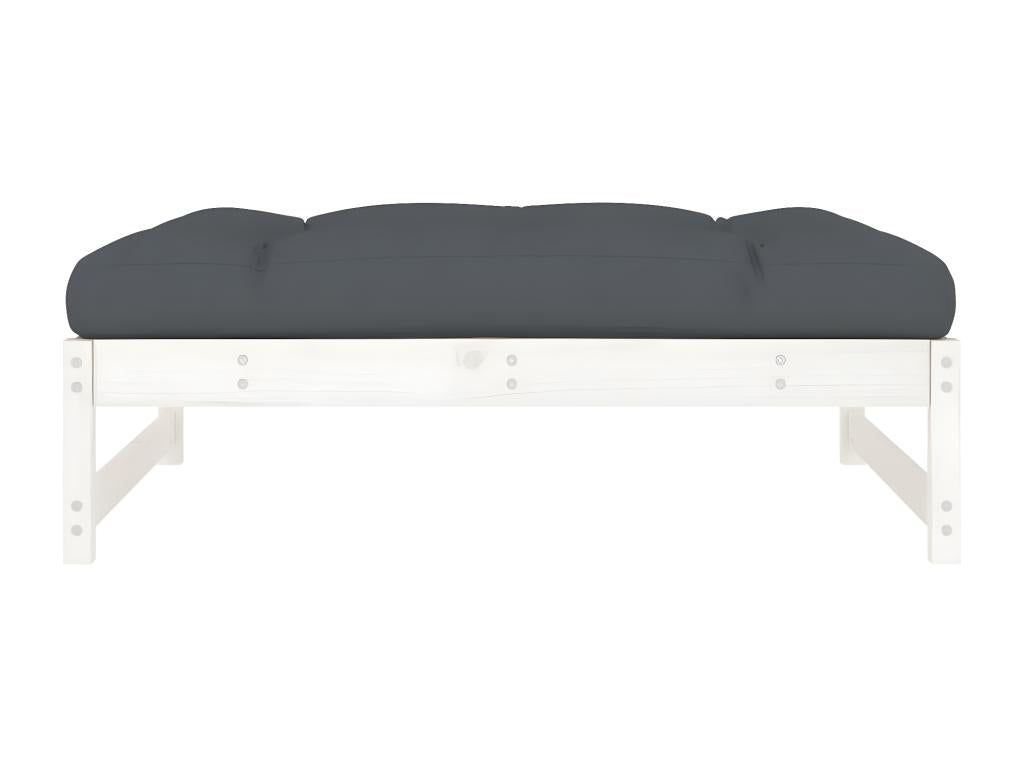 Garden footrest 120x80 cm white solid pine wood