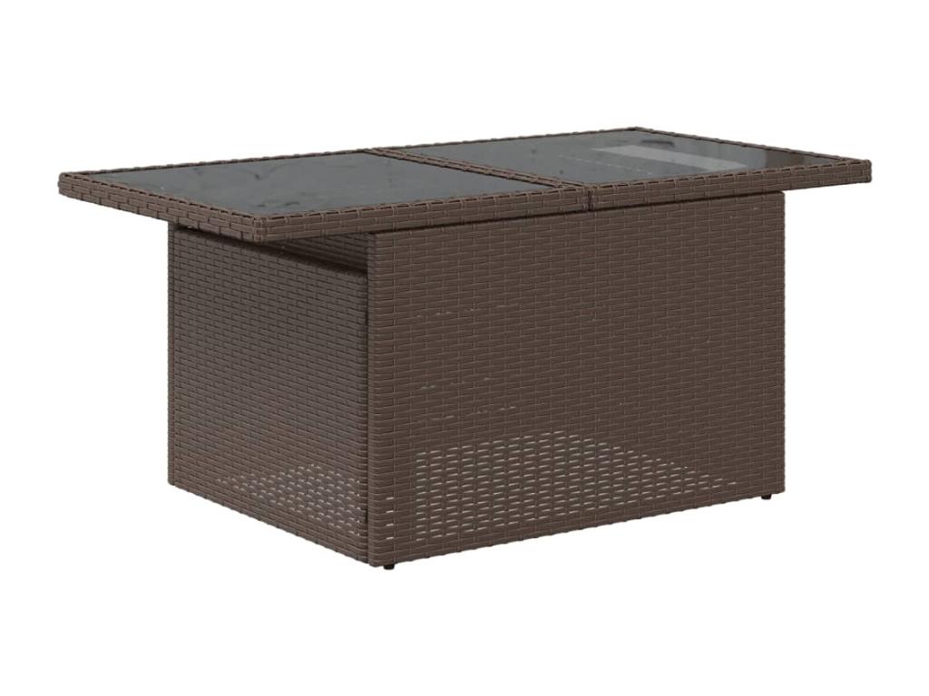 8-piece garden furniture set with brown resin wicker cushions