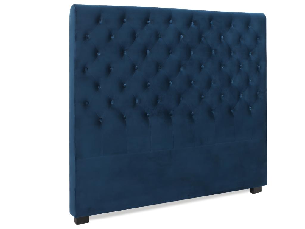 Meublita 160cm Upholstered Headboard in Dark Blue Velvet