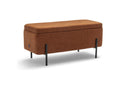 Vertchez - Fabric and metal storage bench, 100cm long - Rust
