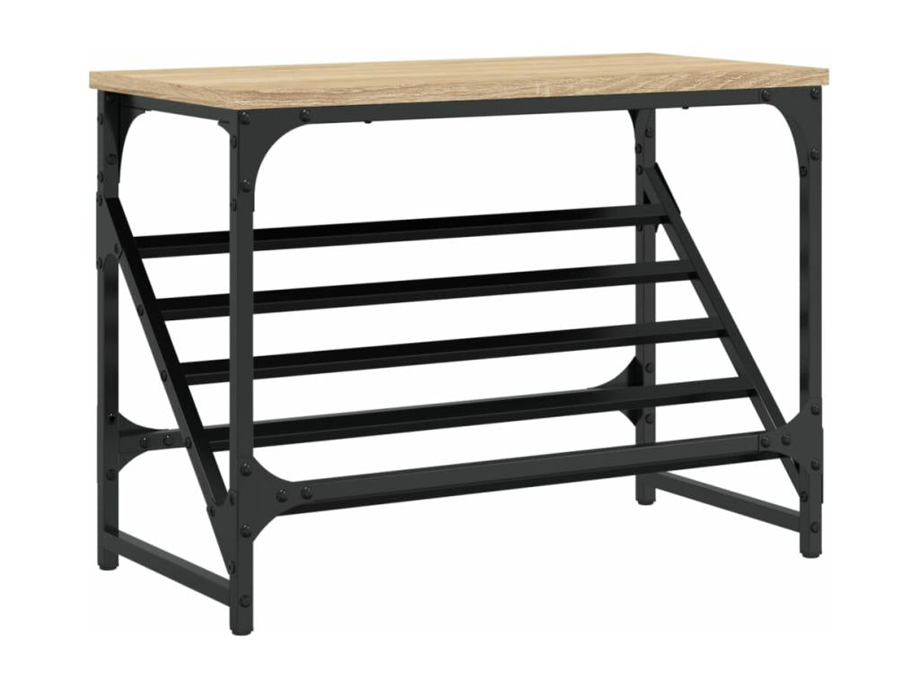 Green oak shoe rack, 60x30x45 cm, engineered wood