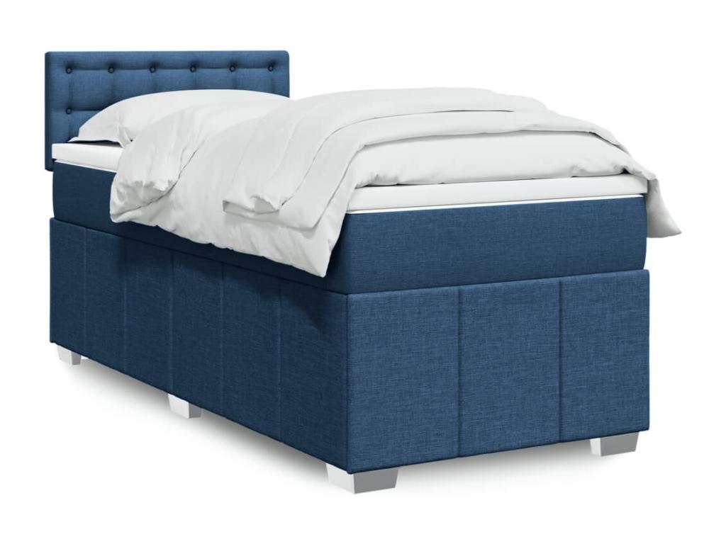 Bed base in Vertchez with blue mattress 100x200 cm fabric
