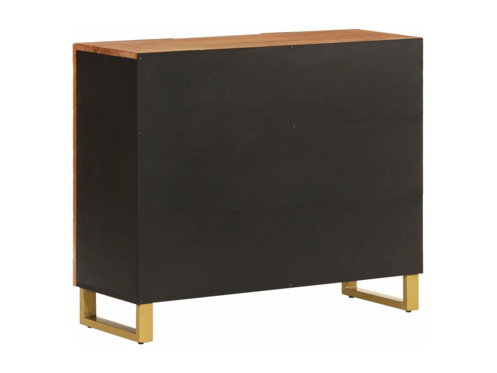 Brown and black side cabinet, 90x33.5x75 cm, mango wood