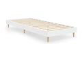 Bed frame without mattress, white, 75x190 cm, engineered wood