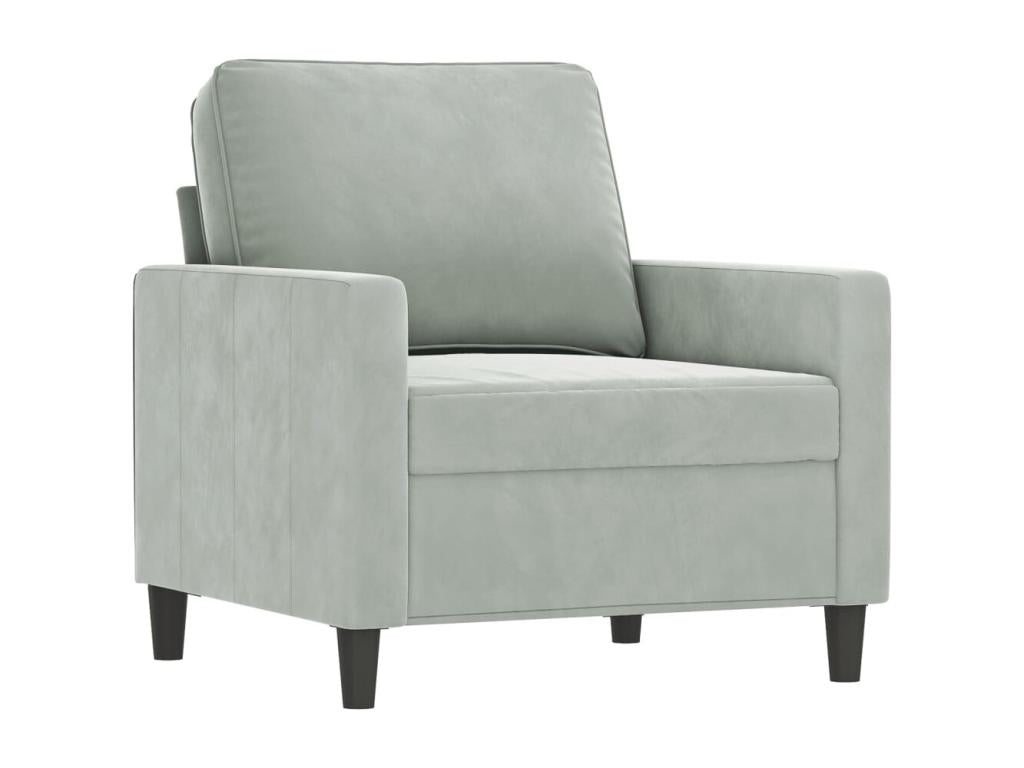 3-piece sofa set with light grey velvet cushions