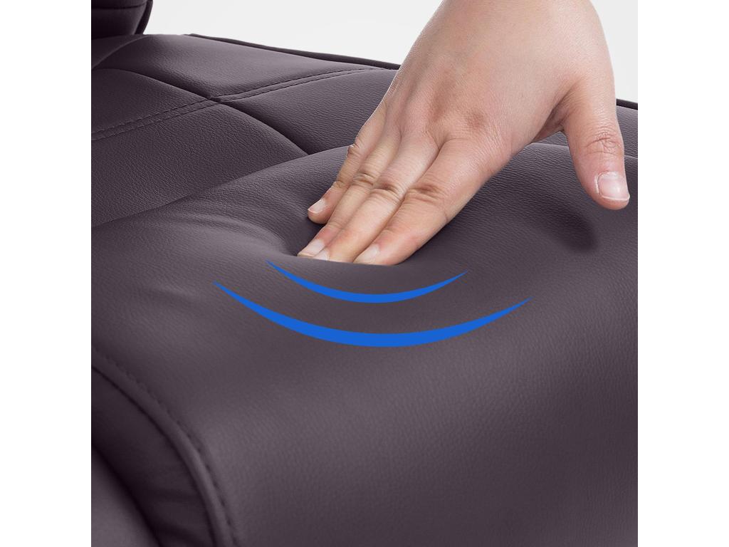 Set of 2 rocking chairs - Faux leather / Metal - Brown - Vertchez